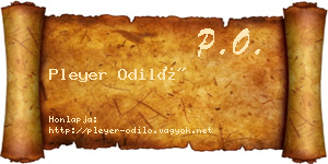 Pleyer Odiló névjegykártya
